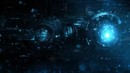 Futuristic Technological Interface Abstract Digital Machine Background