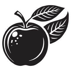 An apple black vector illustration