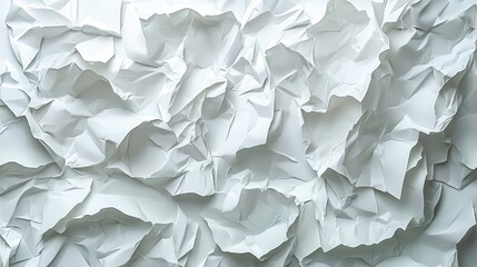 Crumpled White Paper Texture for Background and Design Use