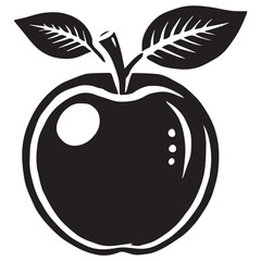 An apple black vector illustration