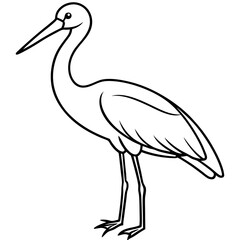 Classic Stork Outline Sketch