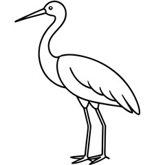 Classic Stork Outline Sketch
