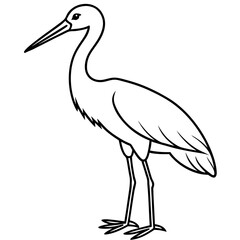 Classic Stork Outline Sketch