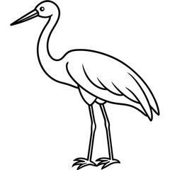 Classic Stork Outline Sketch