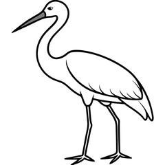 Classic Stork Outline Sketch