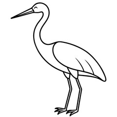 Classic Stork Outline Sketch
