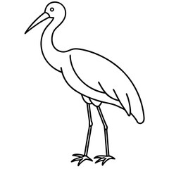 Classic Stork Outline Sketch