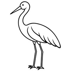 Classic Stork Outline Sketch