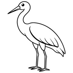 Classic Stork Outline Sketch