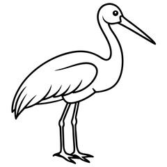 Classic Stork Outline Sketch