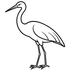Classic Stork Outline Sketch