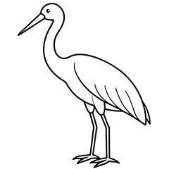 Classic Stork Outline Sketch
