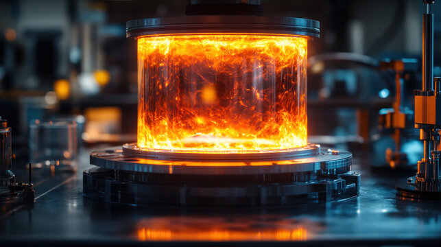 Physics experiment demonstrating time dilation with intricate visual effects in a futuristic lab