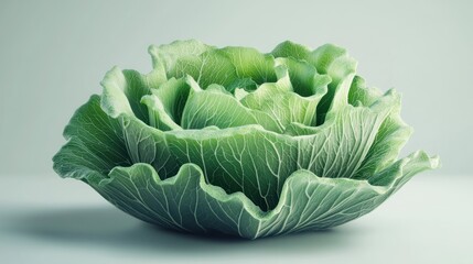 Obraz premium Green cabbage, studio shot, neutral background, healthy food