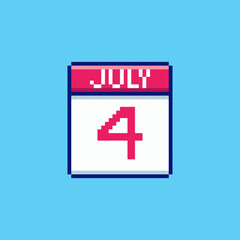 Fototapeta premium Pixel art Fourth of July Independence Day game asset design