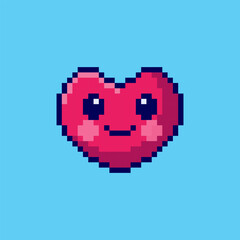 Fototapeta premium Pixel art Cute Heart game asset design