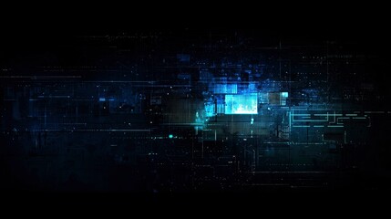 Abstract Digital Glitch Background Futuristic Tech Overlay