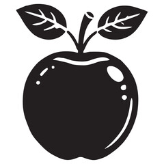 An apple black vector illustration