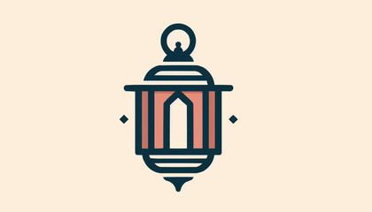 islamic lantern icon illustration