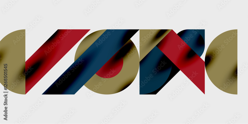 Poster modern abstract background featuring circles, lines, and triangles in a dynamic geometric compositio