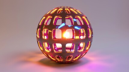 Abstract metallic sphere, studio shot, vibrant light, possible use for design