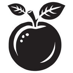 An apple black vector illustration