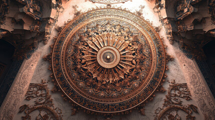 explore exquisite islamic architectural details with intricate muqarnas and arabic calligraphy on richly ornate gilded ceilings showcasing vintage ornamentation and decorative patterns