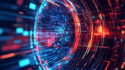 Fototapeta premium Abstract Digital Data Stream Tunnel Visualization