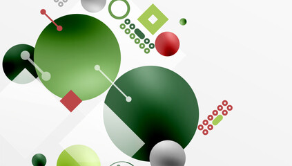 Minimalistic abstract vector design, layered geometric shapes circles, squares, and triangles with soft pastel gradients and semi-transparent effects. Perfect for contemporary use