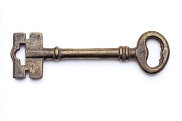 Antique Skeleton Key Isolated White Background