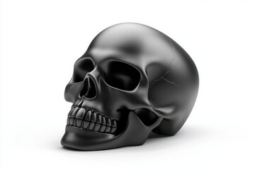 Intricate 3D visualization of a human skull on a plain background.