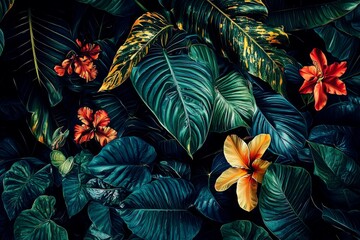 Fototapeta premium Stunning digital art showcasing botanical elements.