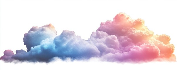 Pastel cloudscape; isolated, whimsical, design element