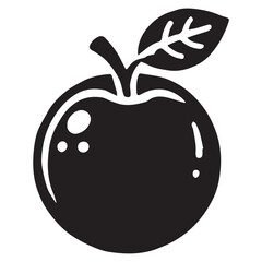 An apple black vector illustration	