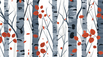 A seamless vector floral pattern with red flowers and leaves, perfect for wallpaper or textile design