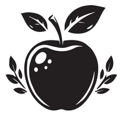An apple black vector illustration	