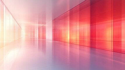 Modern Abstract Interior with Glass Walls and Soft Light Effects