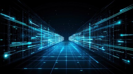 Digital Data Stream Futuristic Technology Corridor