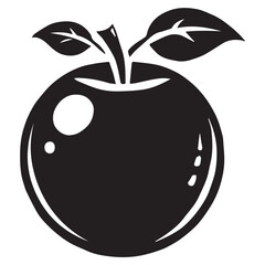 An apple black vector illustration	