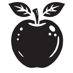 An apple black vector illustration	
