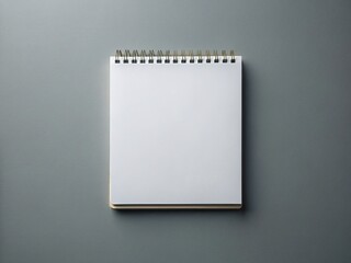 Blank Spiral Calendar Notepad Mockup: Gray Background, Top View, Copy Space