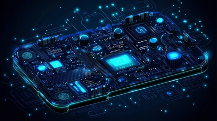 Fototapeta premium Futuristic Circuit Board Abstract Technology Background