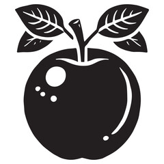 An apple black vector illustration	