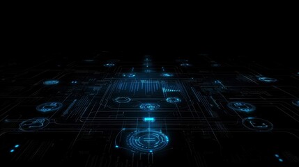 Futuristic Digital Network Interface Abstract Technology Background