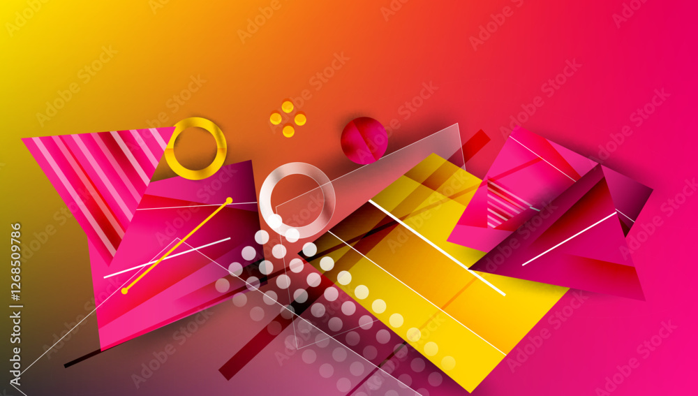 Poster creative triangles and circles composition