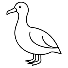 Minimalist Albatross Line Art Vector