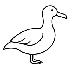 Minimalist Albatross Line Art Vector