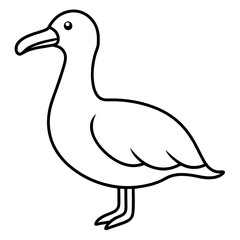 Minimalist Albatross Line Art Vector