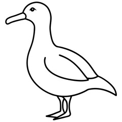Minimalist Albatross Line Art Vector