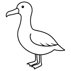 Minimalist Albatross Line Art Vector
